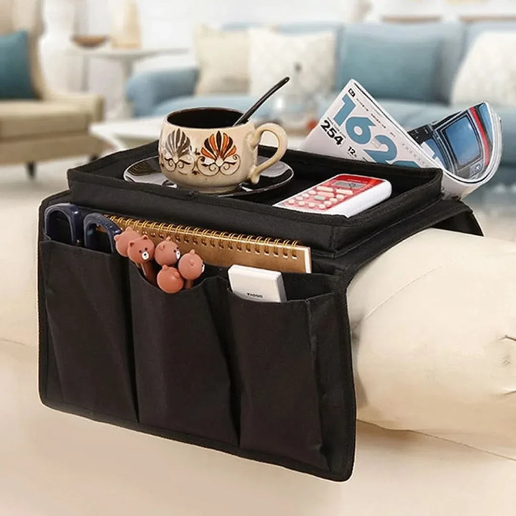 Organizador para Brazo del Sofá en uso – Mil Ideas