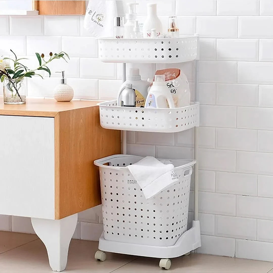Organizador de Baño Laundry Basket en uso – Mil Ideas