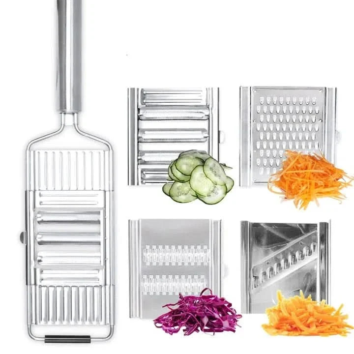 Rallador y cortador de verduras manual de acero con manija – Mil Ideas