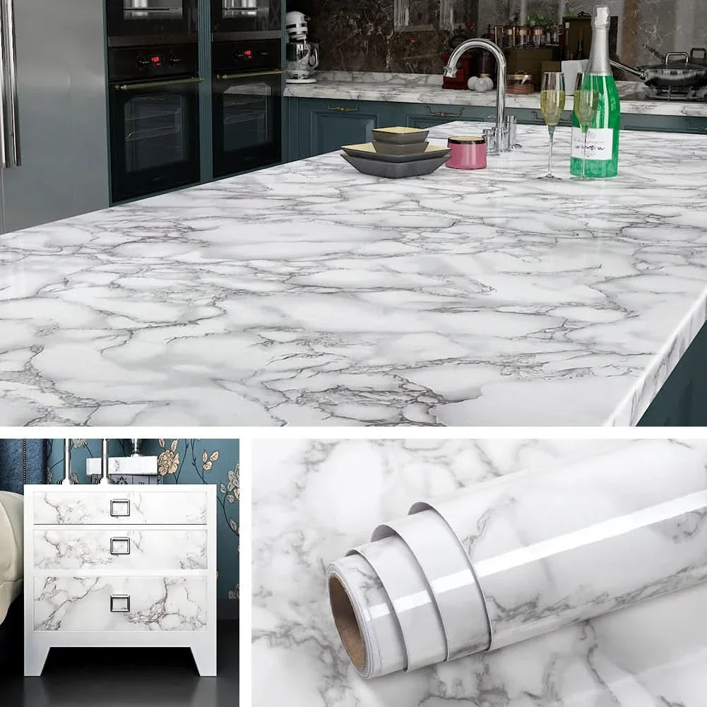 Papel Adhesivo Simil Marmol Impermeable Mil Ideas 10mts
