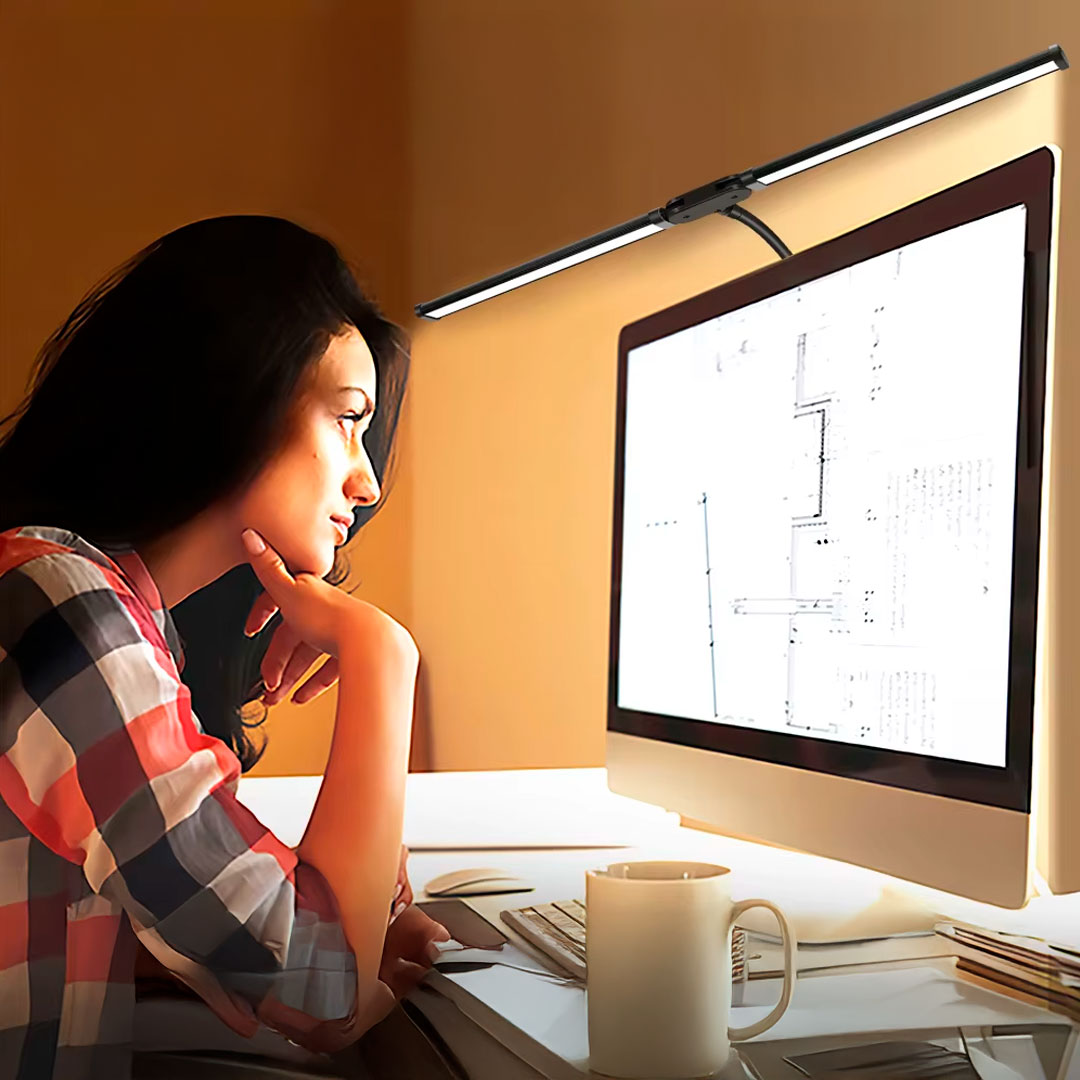 Lámpara LED doble escritorio vista adicional ajuste de ángulo – Mil Ideas