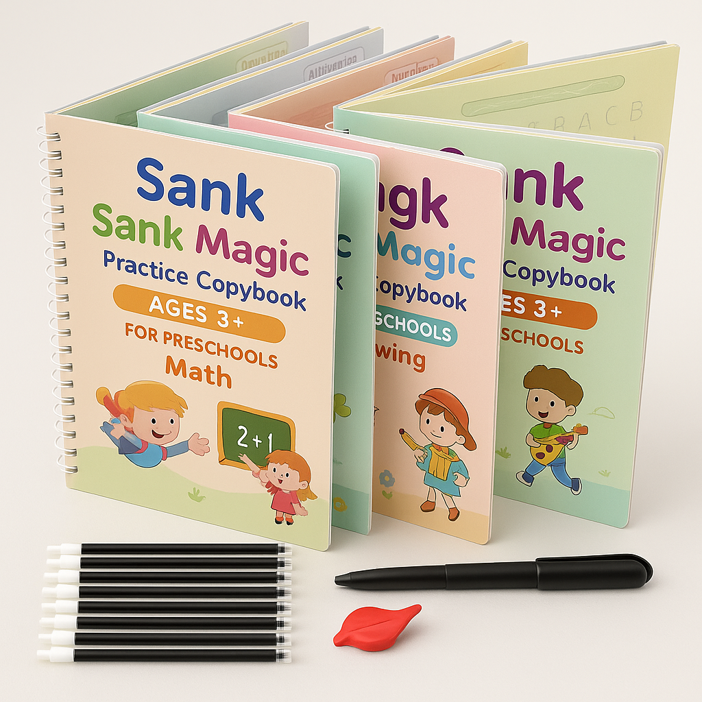 Set 4 libros escritura reutilizable detalle – Mil Ideas
