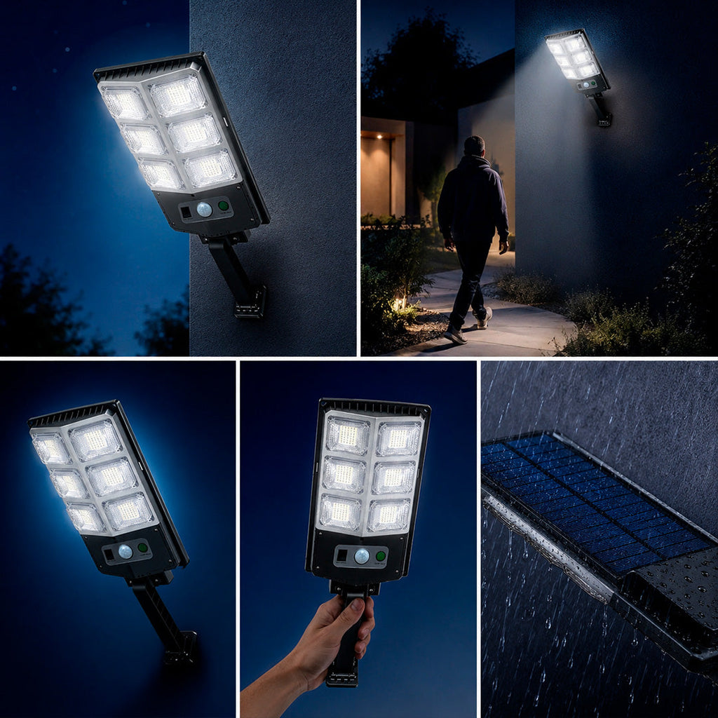 Foco Solar de 6 Luces Ip65 de 60w Mil Ideas