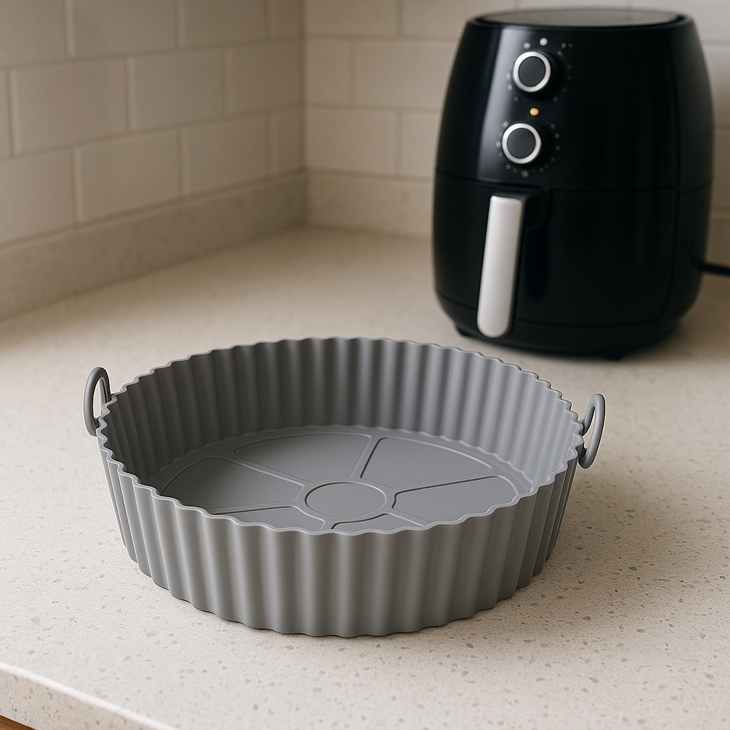 Bandeja de silicona redonda para air fryer vista adicional – Mil Ideas
