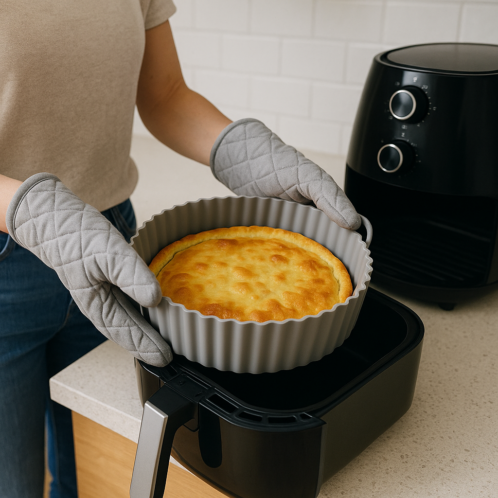 Bandeja de silicona redonda para air fryer detalle – Mil Ideas