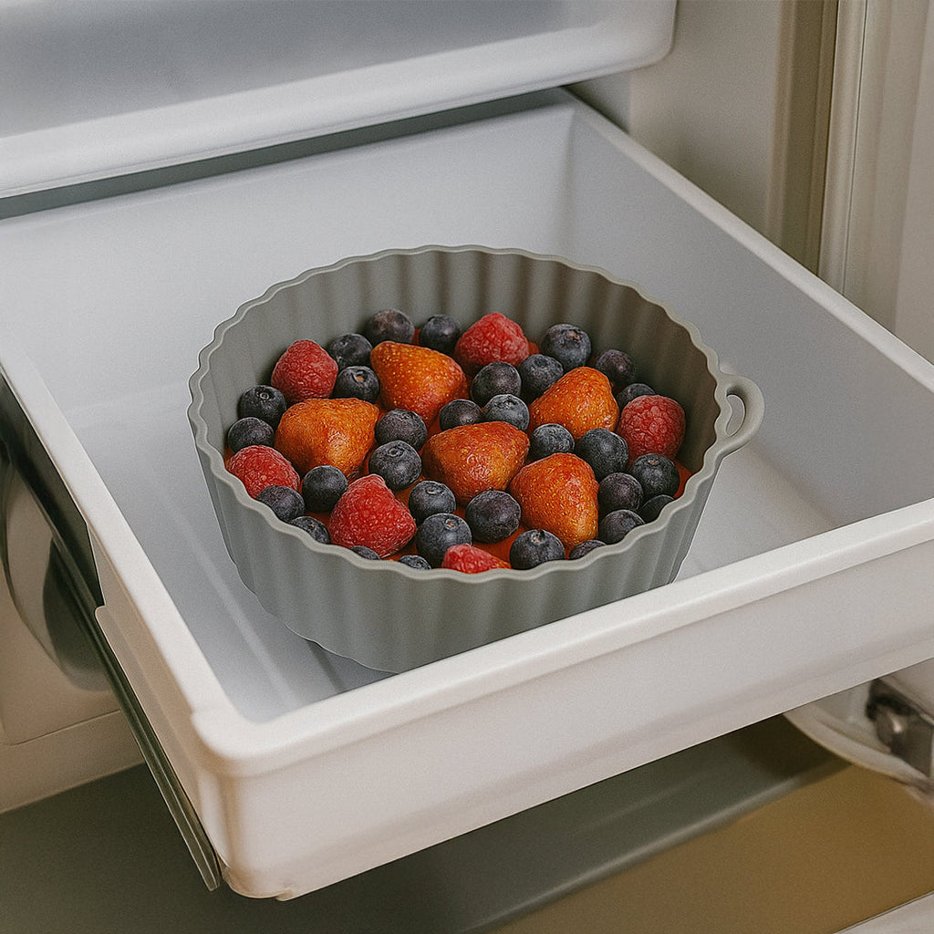 Bandeja de silicona redonda para air fryer vista adicional – Mil Ideas