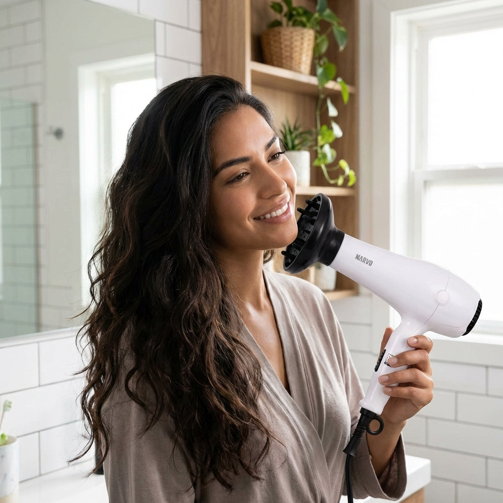 Secador Marvo HC-113 con difusor en uso – Mil Ideas