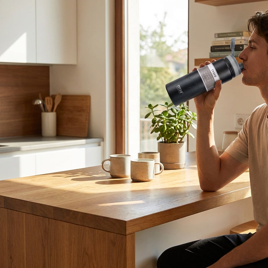 Botella de Agua Térmica Acero Inoxidable 750 mL en uso – Mil Ideas