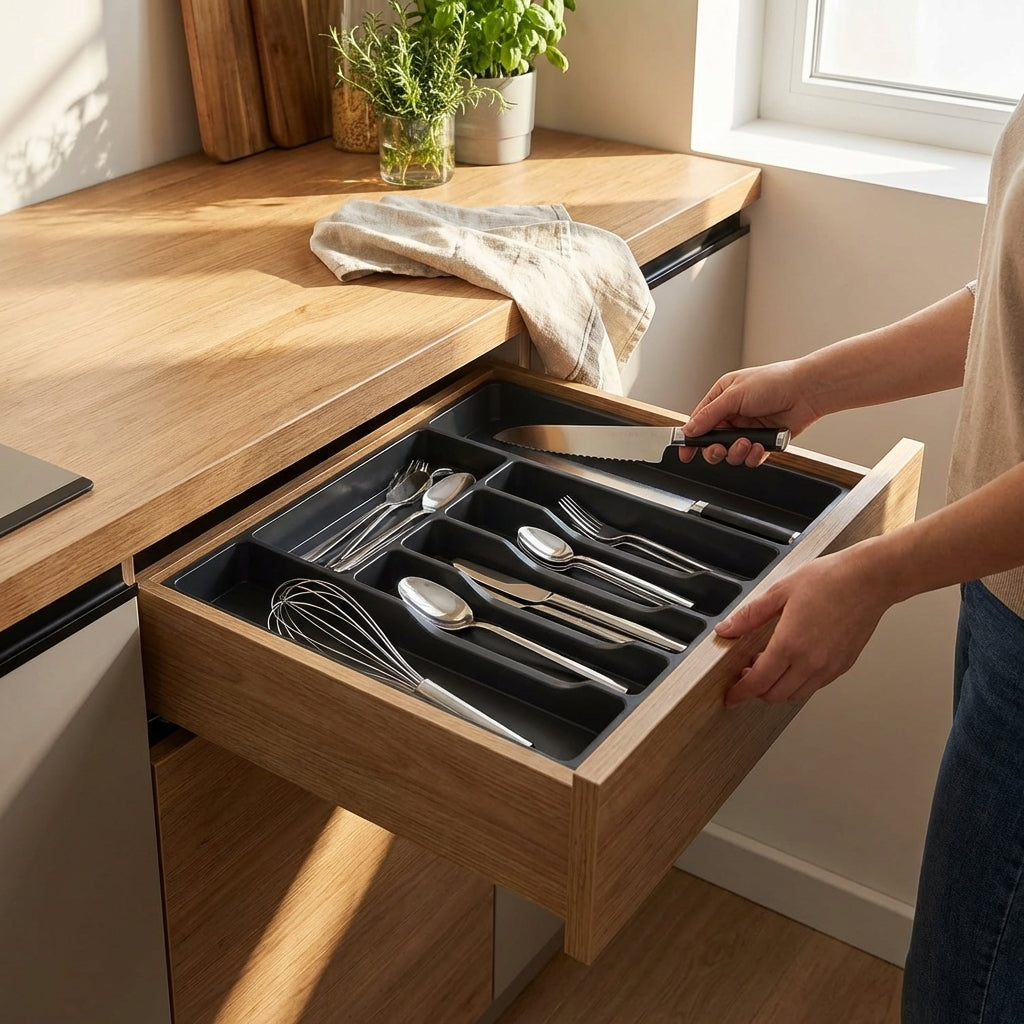 Organizador de Cajones de Cocina Expandible sin BPA vista adicional – Mil Ideas