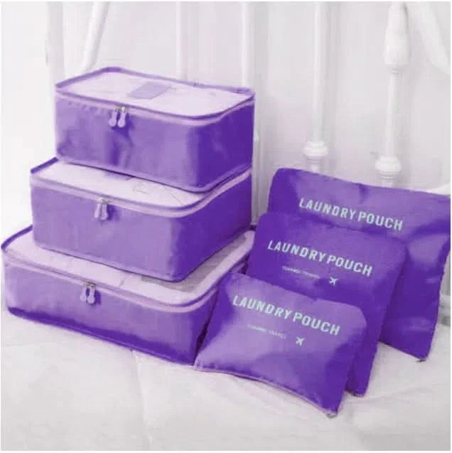 Set de 6 Bolsas Organizadoras para Viajes Varios Tamaños