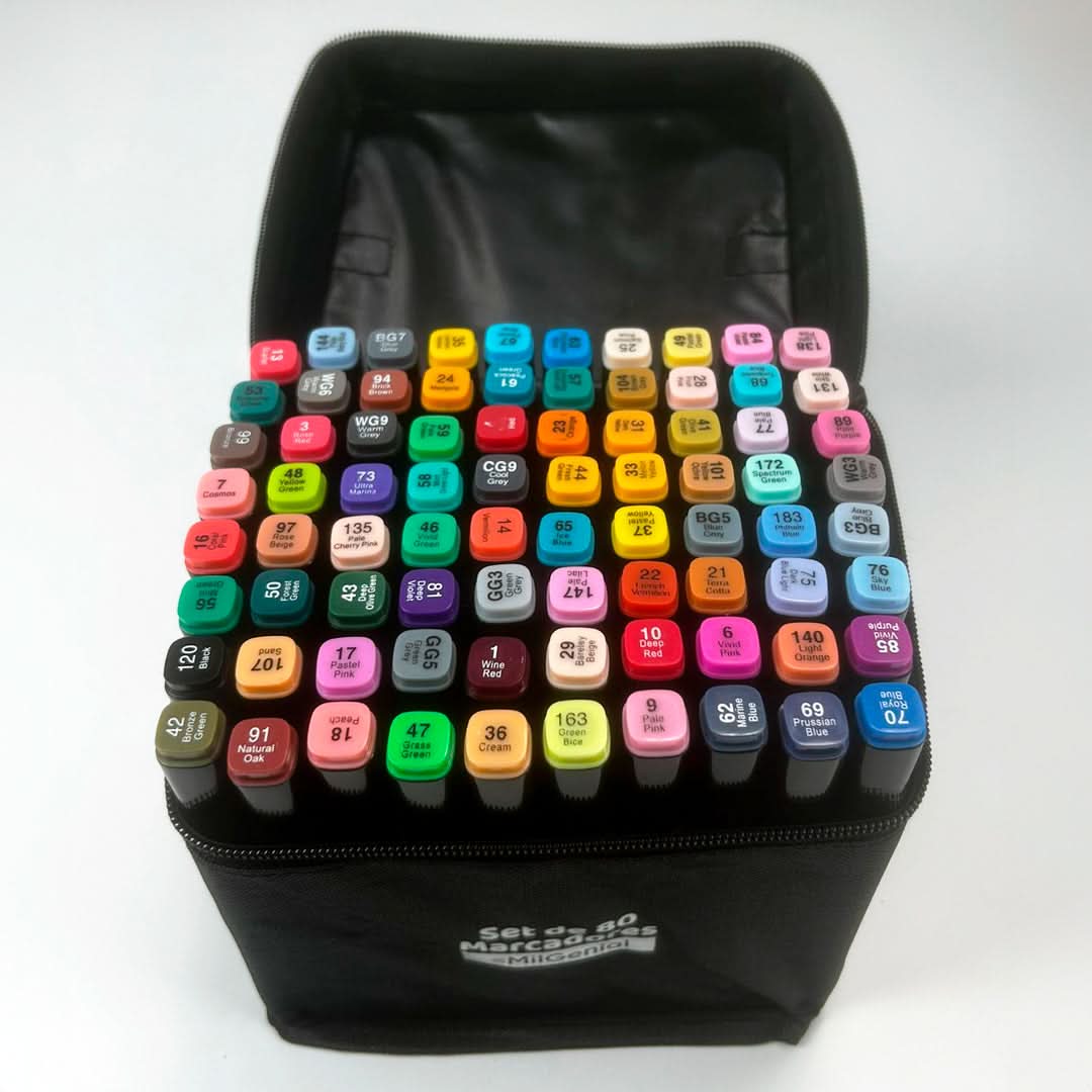Juego de marcadores Mil Ideas 80 colores en valija – Mil Ideas