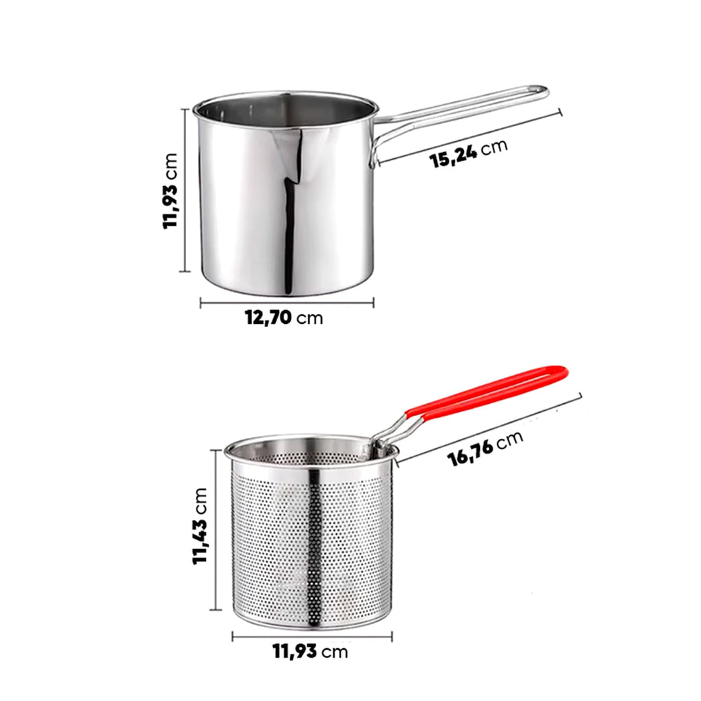 Olla con Filtro para Freír en Acero Inoxidable vista adicional – Mil Ideas