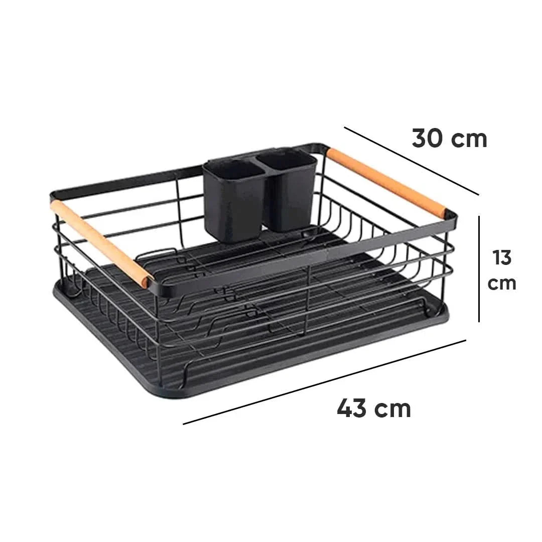 Escurridor acero y madera con bandeja vista adicional – Mil Ideas