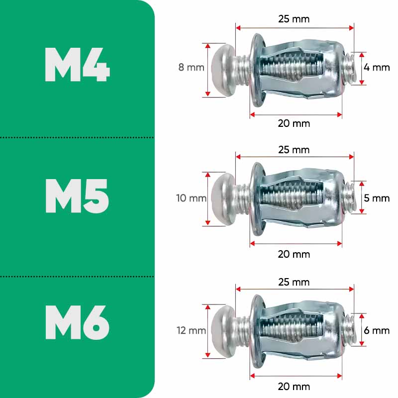 Set de 20 remaches con tornillo de expansión vista adicional – Mil Ideas