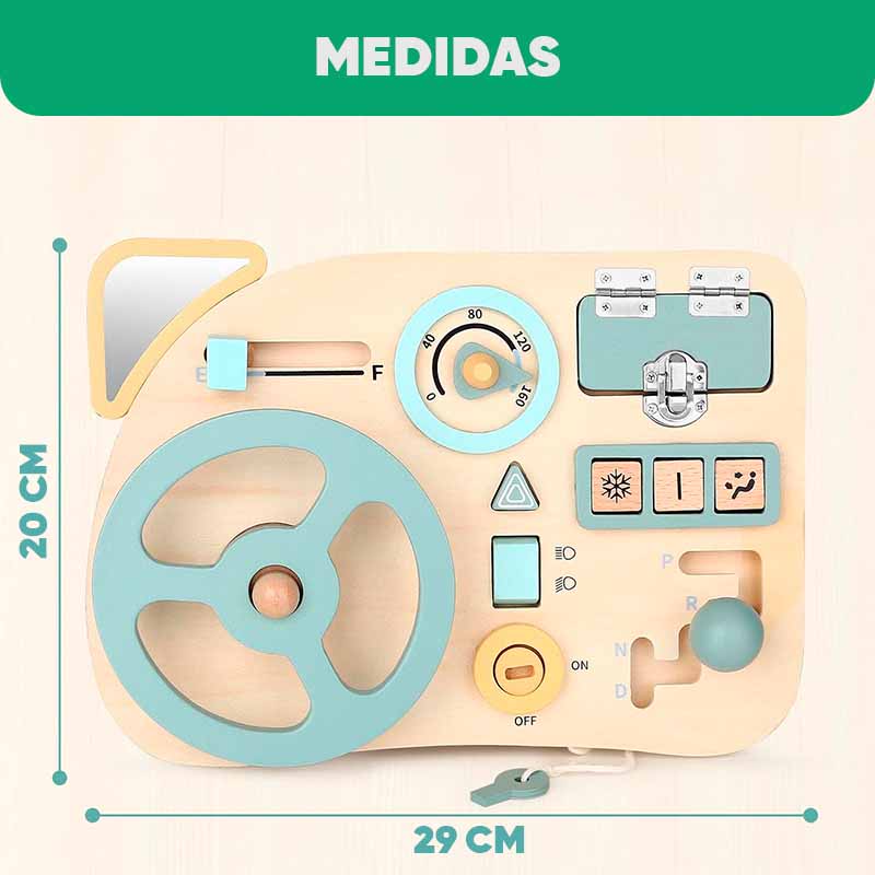 Juego didáctico volante en madera para estimulación sensorial vista adicional – Mil Ideas