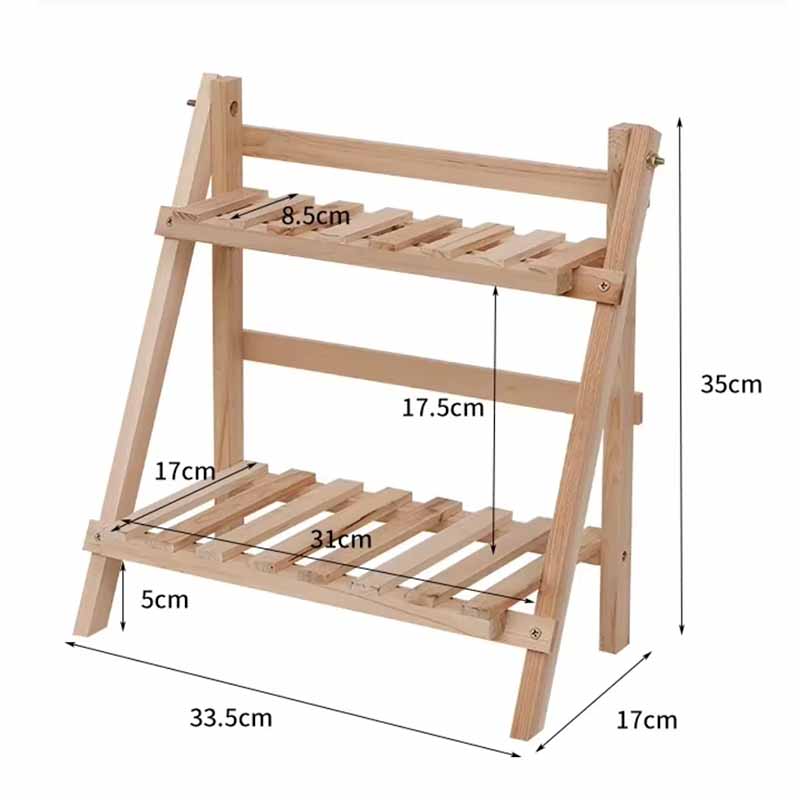 Estantería de madera 2 niveles vista adicional – Mil Ideas