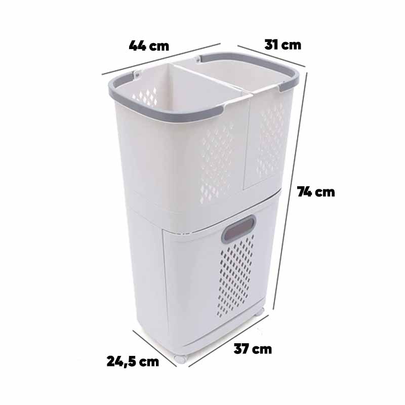 Organizador de ropa 3 canastos con ruedas vista adicional – Mil Ideas