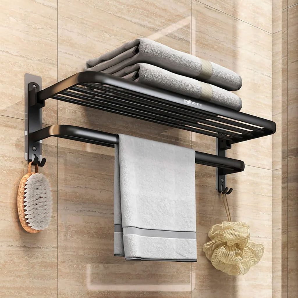 Toallero Nora con ganchos baño vista adicional – Mil Ideas