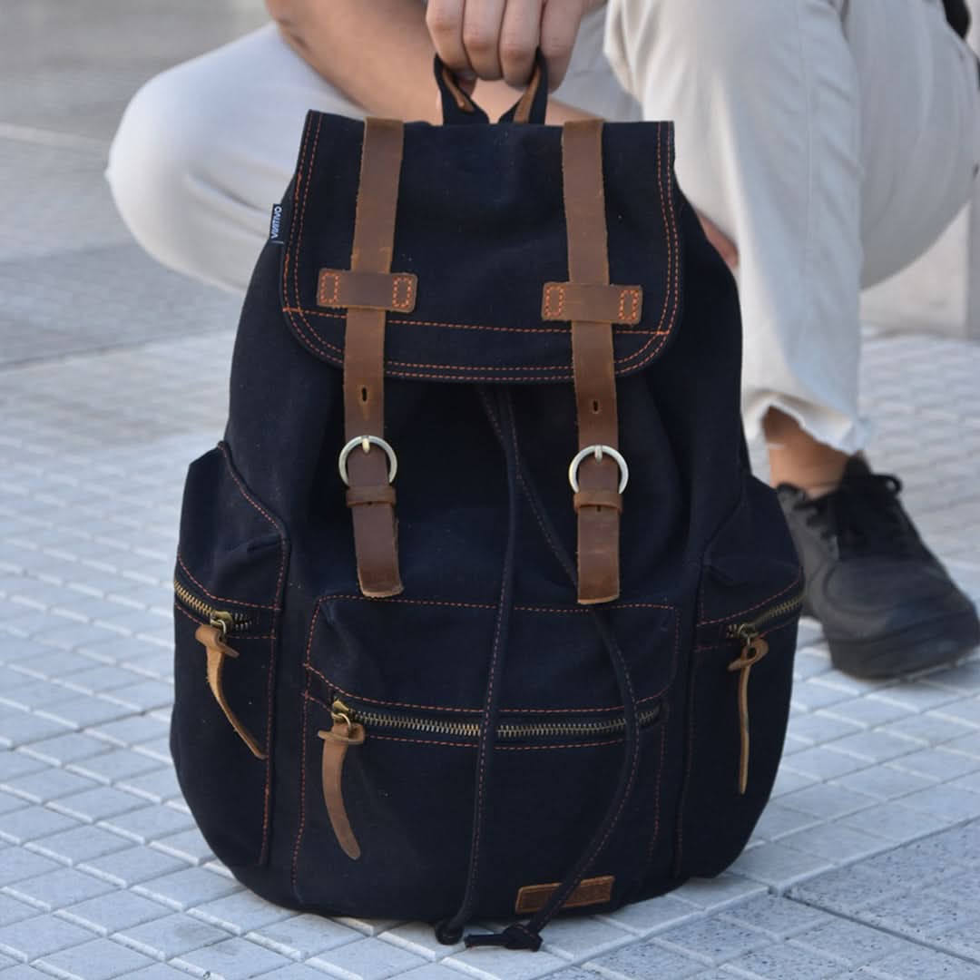 Mochila Kaukko vintage casual de lona vista adicional – Mil Ideas