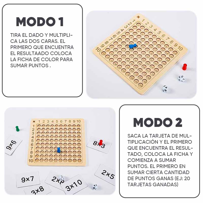 Tablero didáctico multiplicación con cartas vista adicional – Mil Ideas