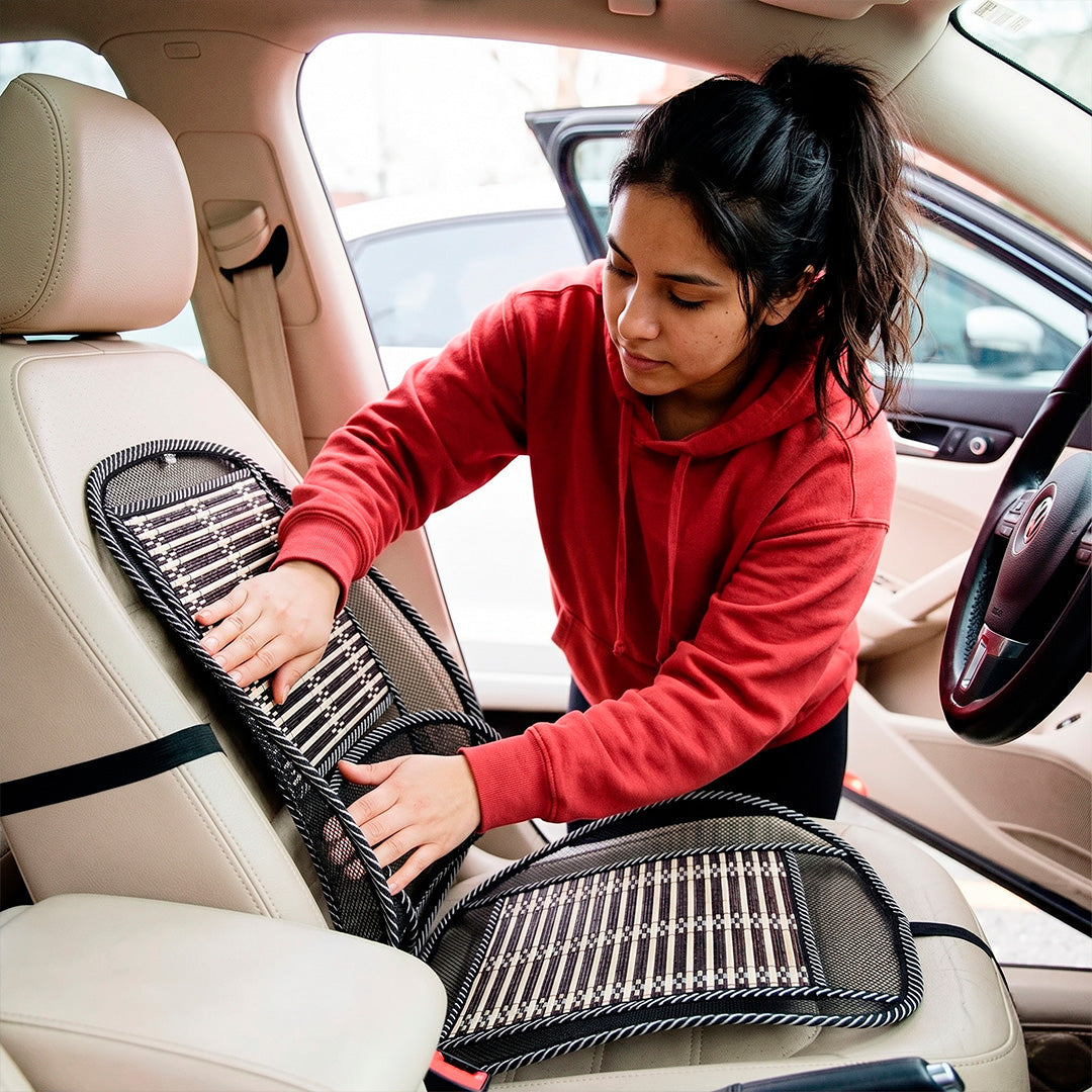 Respaldo ergonómico de bambú para coche vista adicional – Mil Ideas