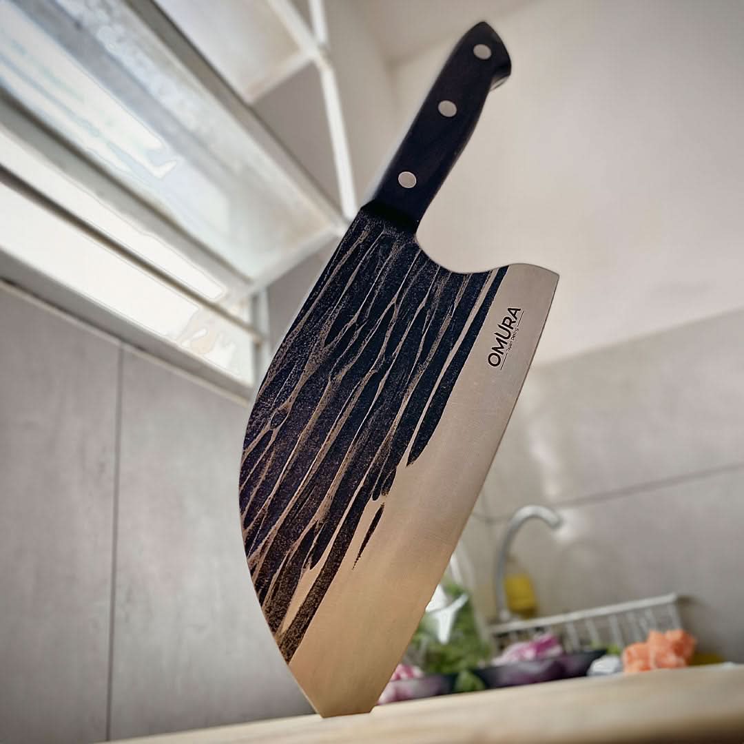 Cuchillo Forjado Omura Modelo Kanda con Funda vista adicional – Mil Ideas