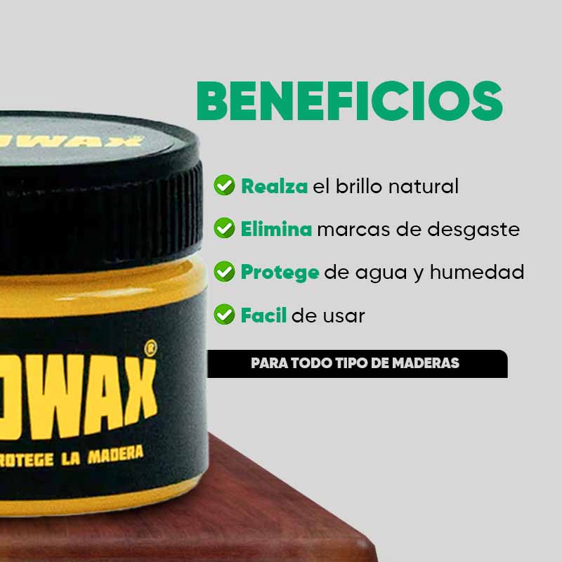 Pack 2 lustrador de muebles y madera WooWax vista adicional – Mil Ideas