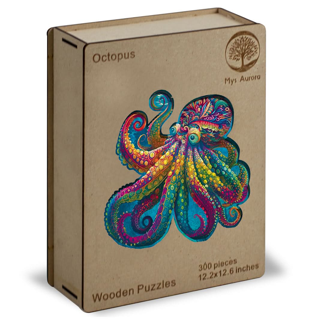 Puzzle de madera 300 piezas diseño pulpo – Mil Ideas