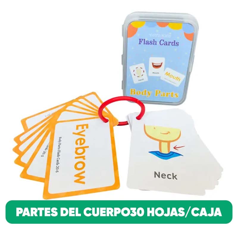 Pack de 5 tarjetas de aprendizaje en inglés para niños vista adicional – Mil Ideas