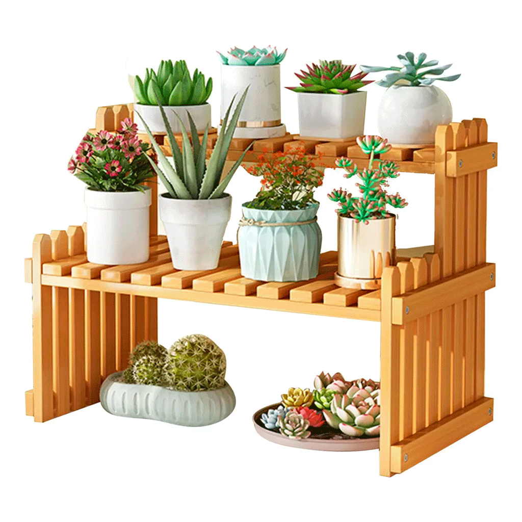 Estantería decorativa de madera 2 niveles – Mil Ideas