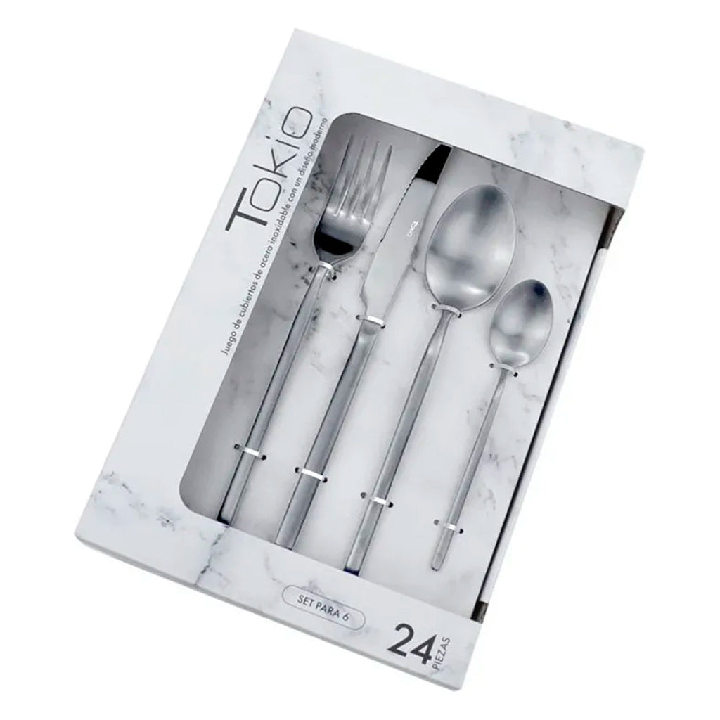 Set 24 piezas de cubiertos en acero inoxidable – Mil Ideas