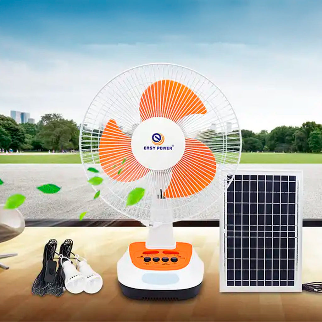 Ventilador Solar 3 Velocidades con 2 Luces Led en uso – Mil Ideas