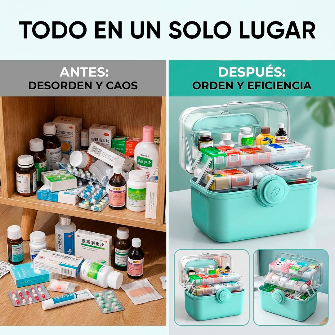 Organizador de medicamentos bucket 3 divisiones en uso – Mil Ideas