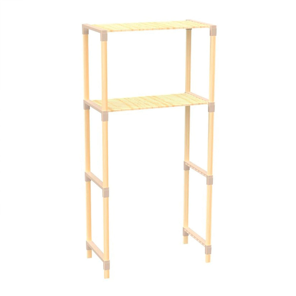 Estante organizador sobre lavarropa en madera y PPT en uso – Mil Ideas