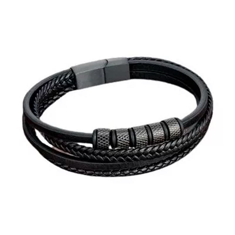 Pulsera de cuero trenzado con apliques detalle – Mil Ideas