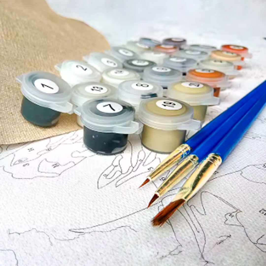 Kit de bricolaje para colorear pinturas y lienzos en uso – Mil Ideas