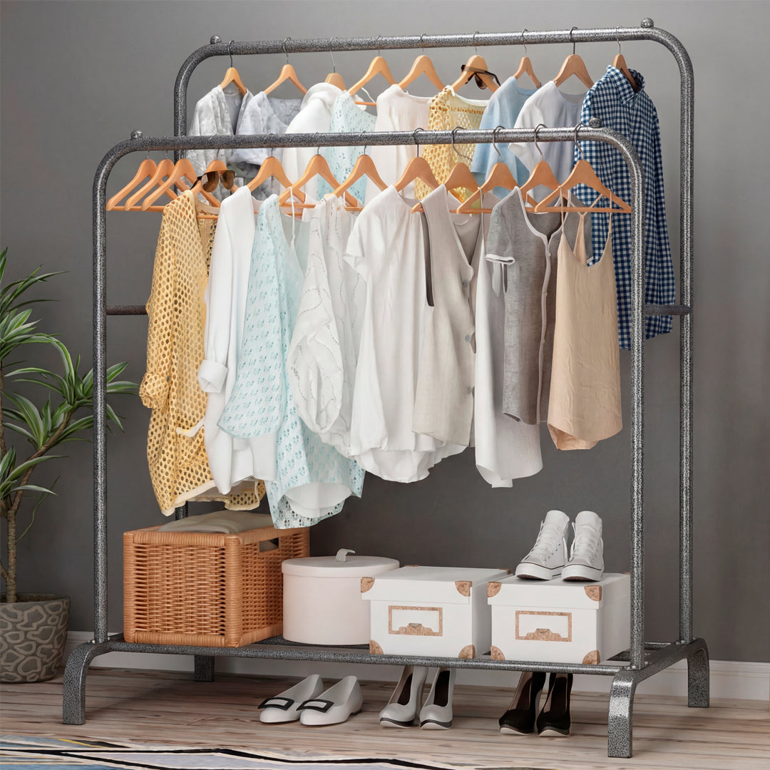Perchero multifuncional doble con zapatera – Mil Ideas