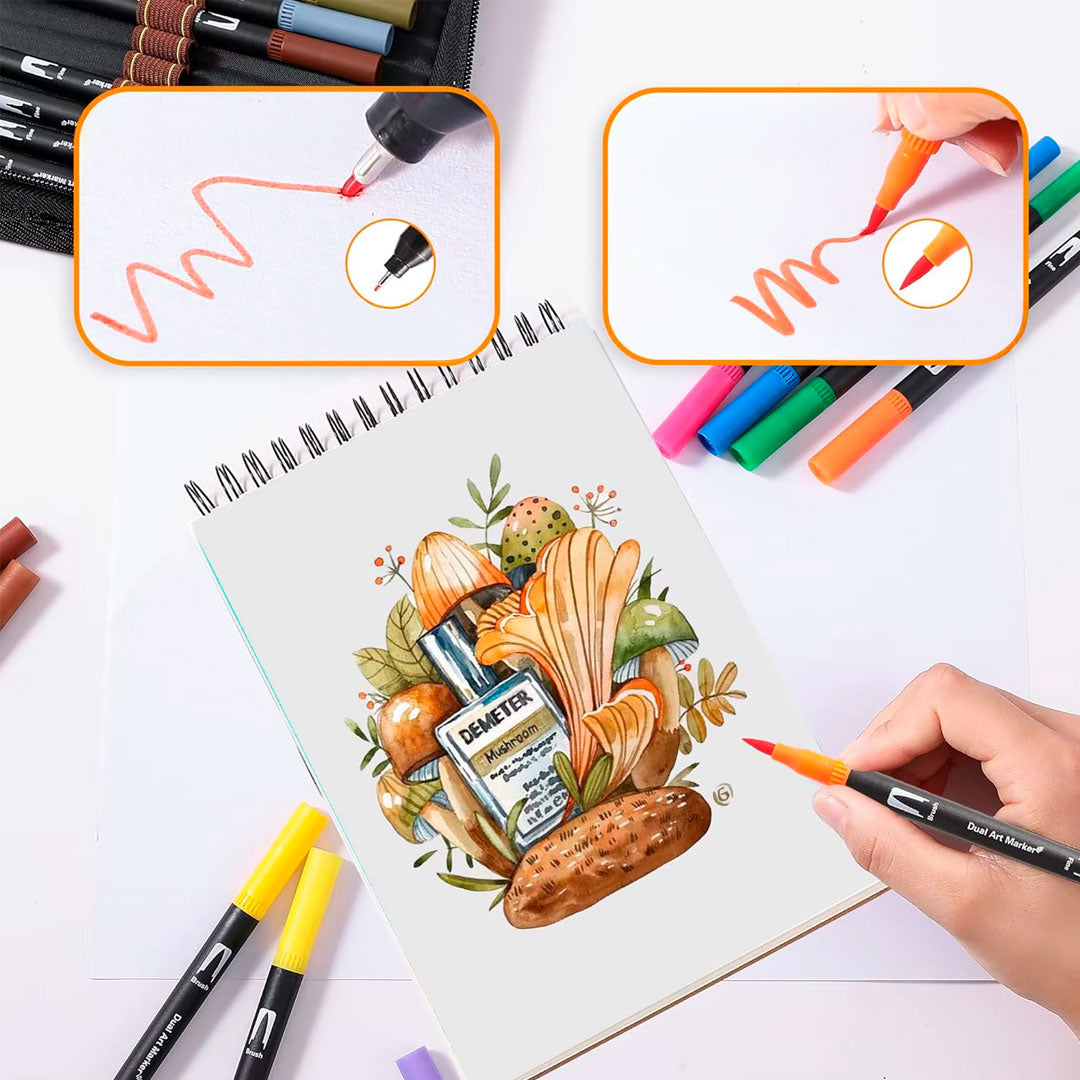 Marcadores Artísticos de Doble Pincel con Punta Fina vista adicional – Mil Ideas