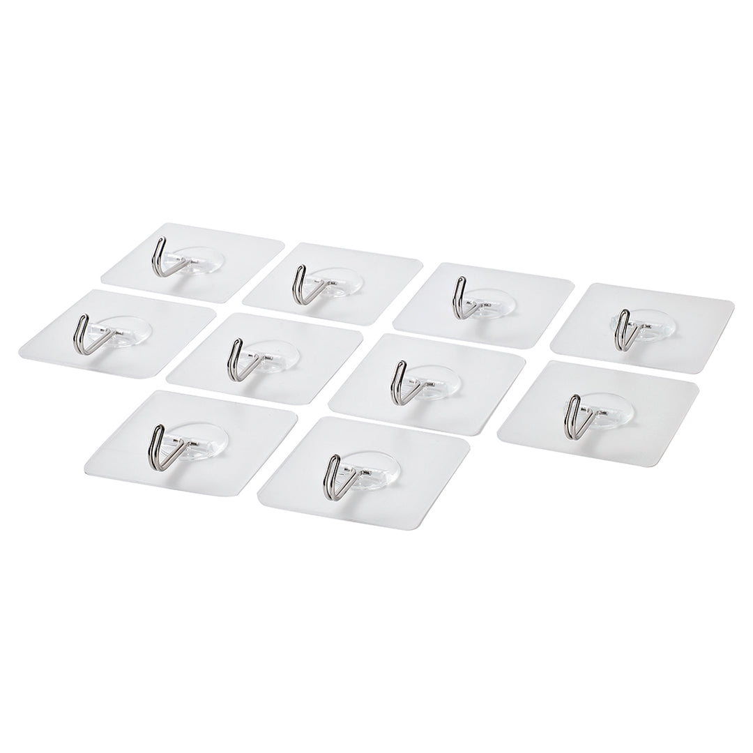 Set de 10 ganchos adhesivos de pared en uso – Mil Ideas