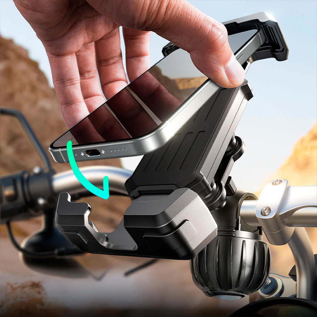 Soporte celular para bici o moto LISEN antivibración en uso – Mil Ideas