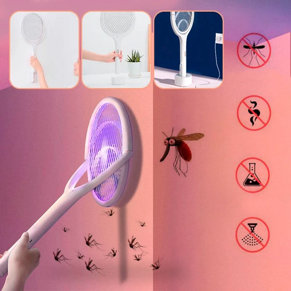 Raqueta matamosquitos eléctrica con luz UV vista adicional – Mil Ideas