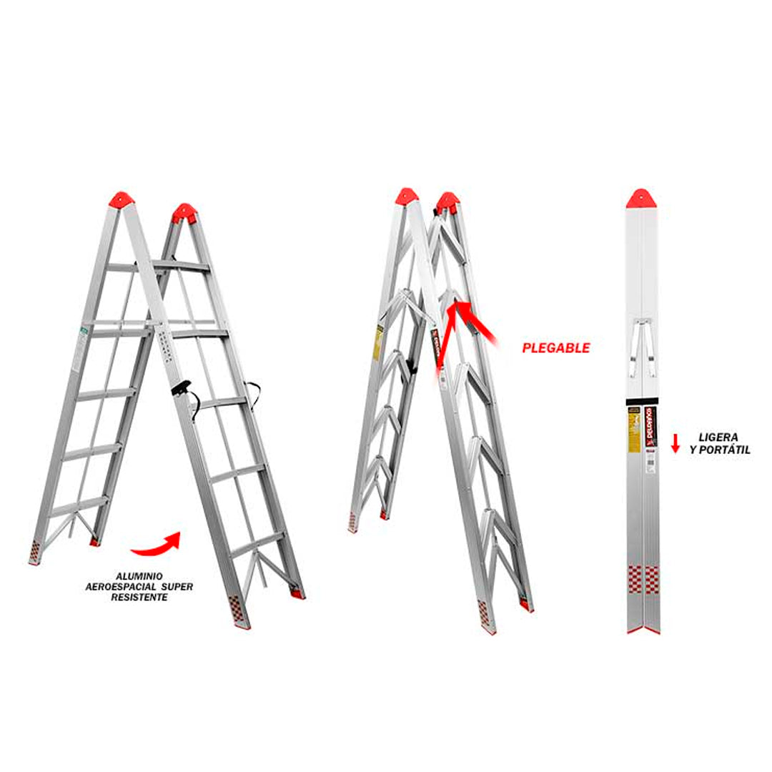 Escalera compacta de 5 escalones calidad superior en uso – Mil Ideas