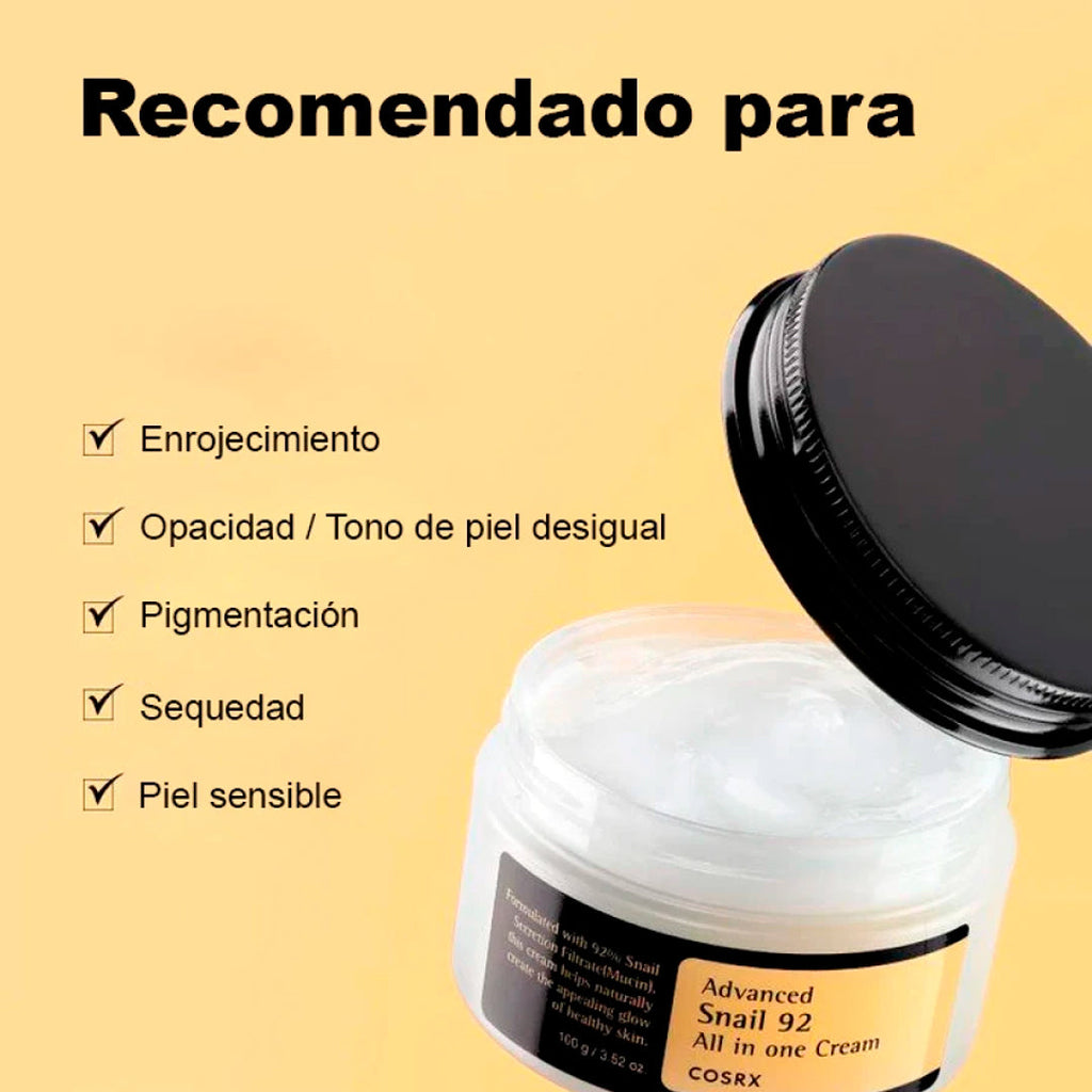 COSRX Advanced Snail 92 Cream detalle del envase – Mil Ideas