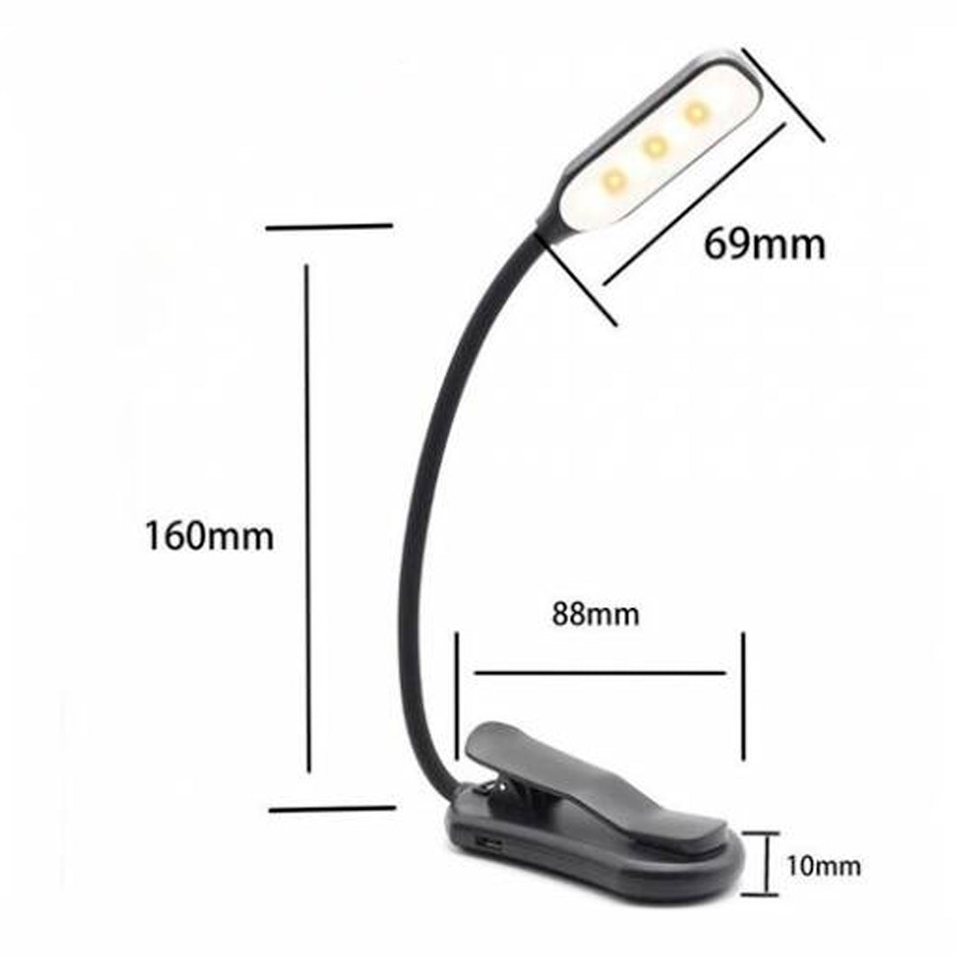 Luz LED clip lamp para lectura nocturna vista adicional – Mil Ideas