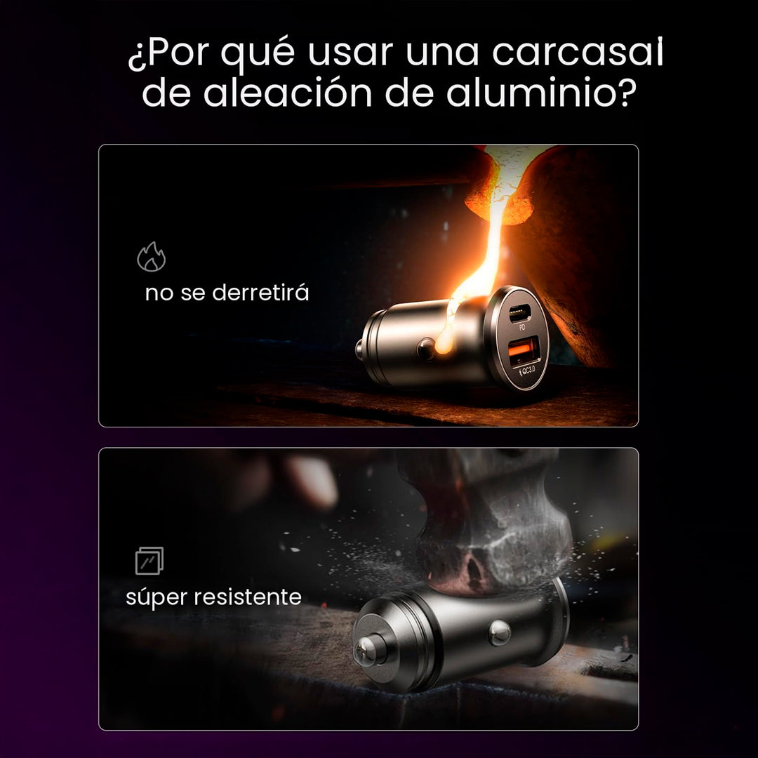 Cargador de auto LISEN 36W doble USB 3.0 detalle – Mil Ideas