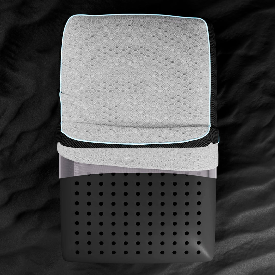 Almohada TheraNight 50D detalle del relleno de carbón activo – Mil Ideas