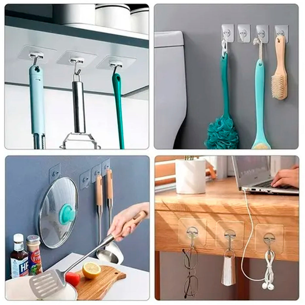 Set de 10 ganchos adhesivos de pared vista adicional – Mil Ideas
