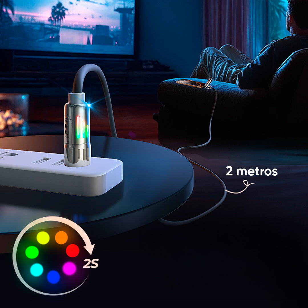 Cable LISEN USB 4 en 1 carga rápida 2 metros detalle – Mil Ideas