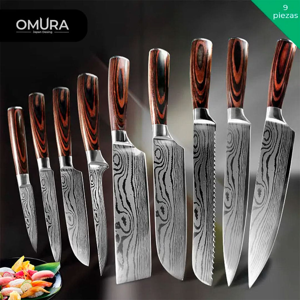 Set de 9 Cuchillos Omura para Cocina Modelo Omine – Mil Ideas