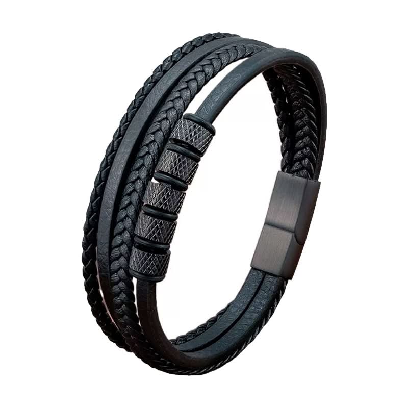 Pulsera de cuero trenzado con apliques – Mil Ideas
